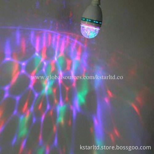 E27/B22 3W RGB Crystal Magic Ball LED Full Color Rotating Stage Party Light, 85 to 250V
